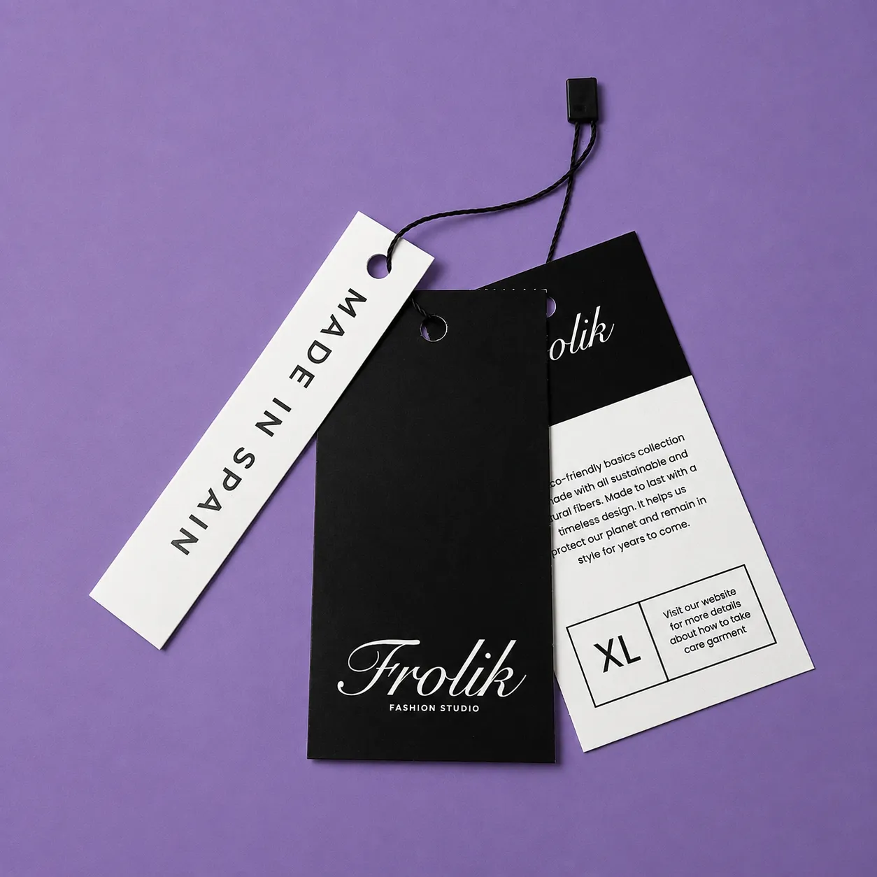 Premium three-piece branded tag set